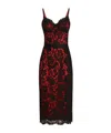 Dolce & Gabbana Floral-lace Midi Dress In Red