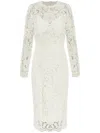 Dolce & Gabbana Floral-lace Midi Dress In Weiss