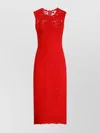 Dolce & Gabbana Calf-length Sheath Dress In Floral Cordonetto Lace In Red