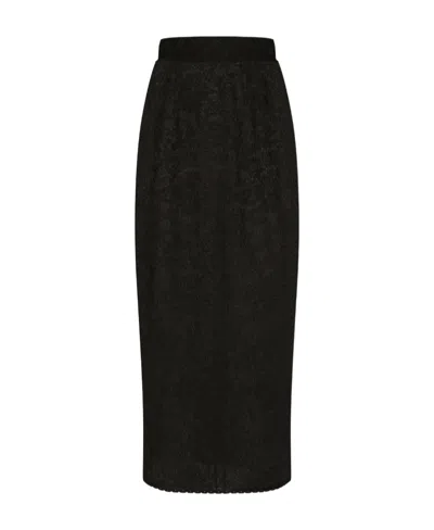 DOLCE & GABBANA DOLCE  GABBANA LACE-STITCH CALF-LENGTH SKIRT