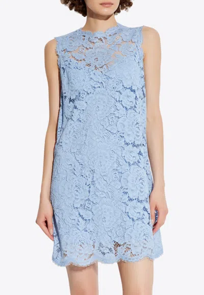 DOLCE & GABBANA FLORAL LACE MINI DRESS