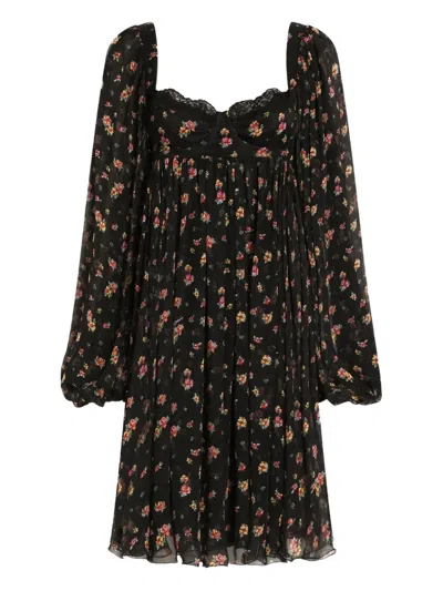 Dolce & Gabbana Floral Lace Mini Dress In Multi