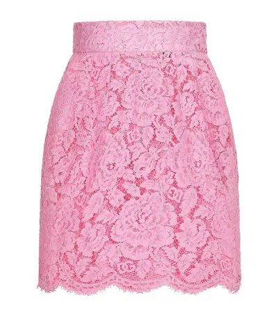 DOLCE & GABBANA FLORAL LACE MINI SKIRT