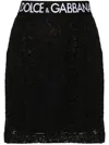 Dolce & Gabbana Black Mini Skirt With Logo At The Waist In Black