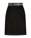 Dolce & Gabbana Black Mini Skirt With Logo At The Waist In Black