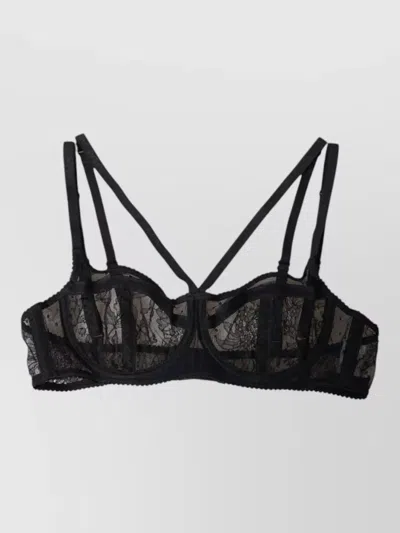 Dolce & Gabbana Floral Lace Nylon Balconette Bra Underwear