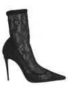 DOLCE & GABBANA FLORAL LACE PANELED BOOTS