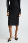 DOLCE & GABBANA DOLCE&GABBANA FLORAL LACE PENCIL SKIRT