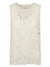 Dolce & Gabbana Women's Floral Lace Sleeveless Top In Natural White