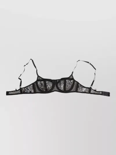 Dolce & Gabbana Floral Lace Sheer Underwire Bra Underwear