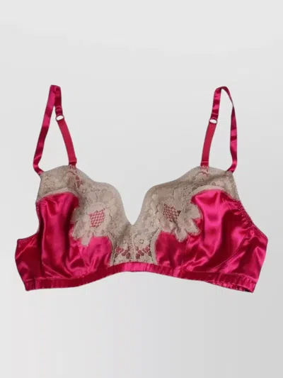 Dolce & Gabbana Floral Lace Silk Non Wired Bra Underwear