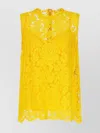 Dolce & Gabbana Branded Floral Cordonetto Lace Top