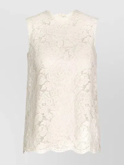 DOLCE & GABBANA FLORAL LACE SLEEVELESS TOP