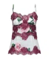 Dolce & Gabbana Floral Lace Sleeveless Top In Multi
