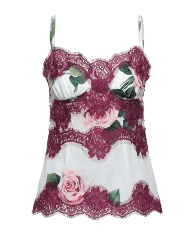 DOLCE & GABBANA FLORAL LACE SLEEVELESS TOP