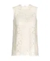 Dolce & Gabbana Women's Floral Lace Sleeveless Top In White