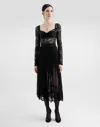 Dolce & Gabbana Floral Lace Top With A Sweetheart Neckline In Black