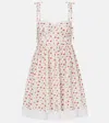 Dolce & Gabbana Lace-trimmed Floral-print Cotton-blend Poplin Bustier Mini Dress In White