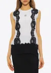 Dolce & Gabbana Lace Detail Sleeveless T-shirt In White
