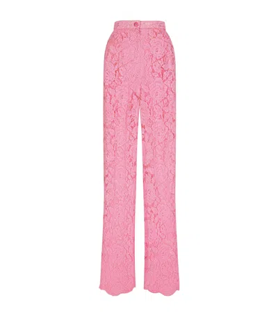 DOLCE & GABBANA FLORAL LACE TROUSERS