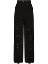 Dolce & Gabbana Women's Lace Wide-leg Trousers In Black