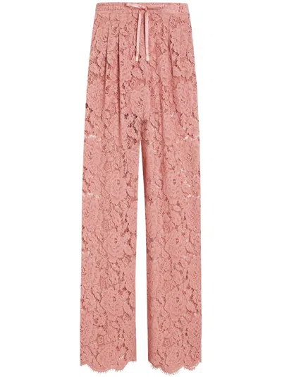 DOLCE & GABBANA FLORAL LACE TROUSERS