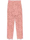 Dolce & Gabbana Floral-lace Trousers In Pink