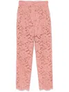 Dolce & Gabbana Floral-lace Trousers In Pink