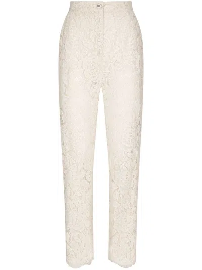Dolce & Gabbana Hose Mit Spitze In White