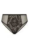 Dolce & Gabbana Floral-lace Virgin Wool Briefs In Black