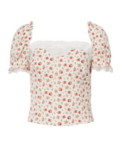 Dolce & Gabbana Floral Lace-trimmed Silk And Cotton Charmeuse Top In Multi
