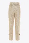 Dolce & Gabbana Floral Lame Pants In Gold