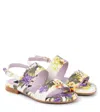 Dolce & Gabbana Floral Leather Sandals In Multicoloured