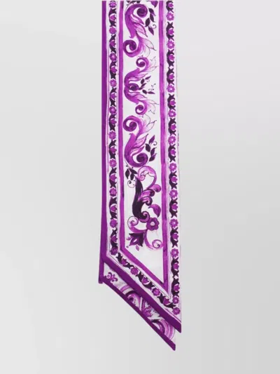Dolce & Gabbana Floral Lightweight Rectangular Scarf In Purple
