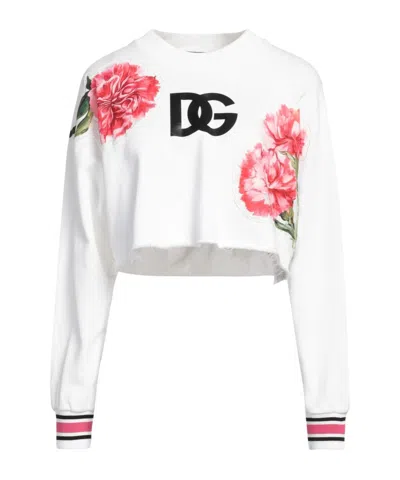 Dolce & Gabbana Floral Long-sleeve Sweatshirt In White
