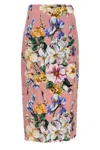 Dolce & Gabbana Stertch Silk Skirt With Multicolor Floral Print