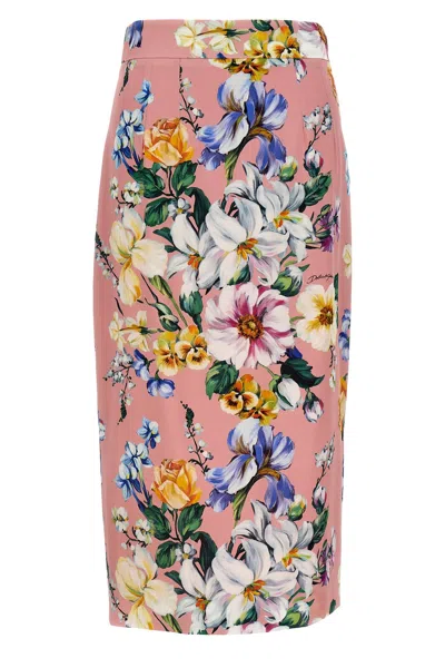 DOLCE & GABBANA DOLCE & GABBANA FLORAL LONGUETTE SKIRT