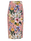 Dolce & Gabbana Stertch Silk Skirt With Multicolor Floral Print