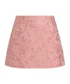 Dolce & Gabbana Floral Matrasse Embossed Jacquard Miniskirt In Pink