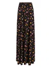 Dolce & Gabbana Small Rose Bouquets-print Flared Charmeuse Skirt In Black