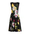 Dolce & Gabbana Peony And Rose-print Cady Midi Dress With Circle Skirt