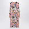 Dolce & Gabbana Floral Midi Dress In Blend In Pink