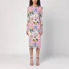 Dolce & Gabbana Silk-blend Floral Print Midi Dress In Multicolor