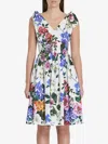 Dolce & Gabbana Multicolor Short Dress With All-over Floral Print In Multicolor