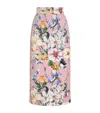 Dolce & Gabbana Stertch Silk Skirt With Multicolor Floral Print