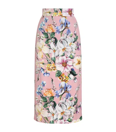 DOLCE & GABBANA FLORAL MIDI SKIRT