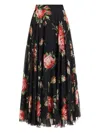 Dolce & Gabbana Floral Midi Skirt In Black