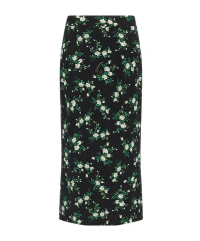 Dolce & Gabbana Dolce  Gabbana Floral Midi Skirt In Black
