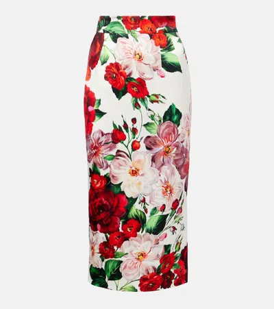 DOLCE & GABBANA FLORAL MIDI SKIRT