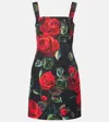 Dolce & Gabbana Floral Minidress In Black